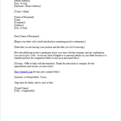 Brilliant Free Letter Of Resignation Template Samples Word Form Using