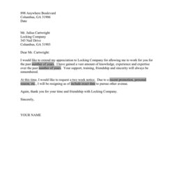 Very Good Resignation Letter Sample In Word And Formats Notice Employee