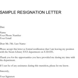 Capital Simple Resignation Letter Example Resign Employee Sample