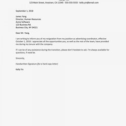 Superb Template For Resignation Letter Draft Outstanding Definition Unusual Example