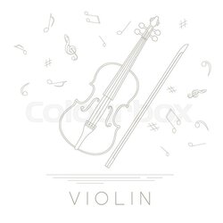 Cool Musical Instruments Graphic Template Violin Vector Illustration