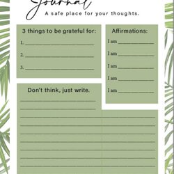 Perfect Daily Journal Entry Template Palm Leaf