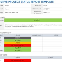 Eminent Free Project Status Templates Executive Report Template