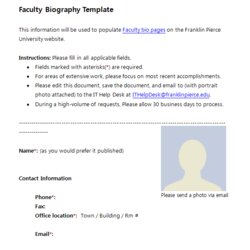 Tremendous Free Biography Templates Examples Personal Professional Template Sample Printable