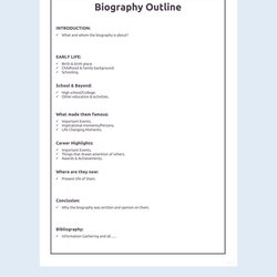 Legit Professional Biography Outline Template Google Docs Word Apple Free