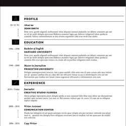 Excellent Resume Template Best Free Samples Examples Format
