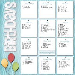 Terrific Birthday List Template Free In Design Format Download Calendar Printable Templates Birthdays Family