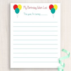 Super Free Printable Birthday List Letter Templates Wish Wishes At