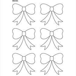 Paper Bow Templates Free Sample Example Format Download Template Christmas Printable Bows Small Coloring