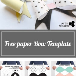 Printable Paper Bow With Template The Tiny Honeycomb Templates Bows Roll Hair Small Today Another Guys There
