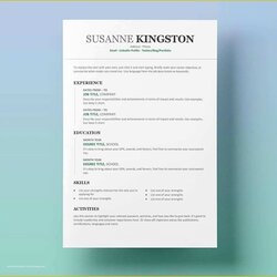 Peerless Resume Template Free Download Modern Minimalist Word Of Templates For Examples