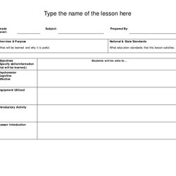 Very Good Basic Lesson Plan Template