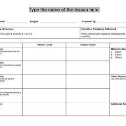 Supreme Lesson Plan Template Word Daily Stem Paperwork