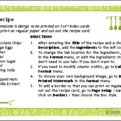 The Highest Standard Free Printable Recipe Card Template For Word Templates Index Format Blank Microsoft