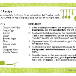 Great Free Recipe Card Templates For Microsoft Word Printable Template
