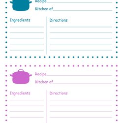 Exceptional Word Recipe Card Template Free Printable