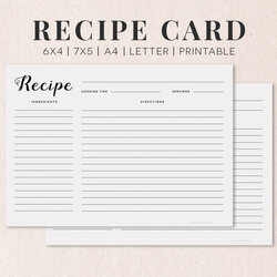 Recipe Card Template Printable Throughout Co Microsoft Word