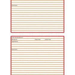 Terrific Free Recipe Card Template For Word Database Source