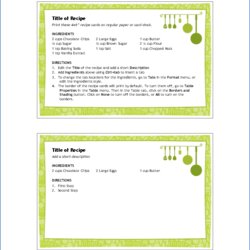 Cool Free Printable Recipe Card Template For Word Templates Ms Cute Border