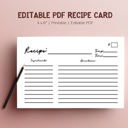 Recipe Templates For Microsoft Word Card Free Editable Binder Simple Design