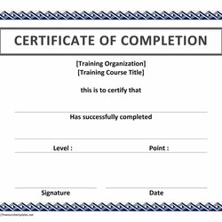 Outstanding Certificate Templates Sample Blank Certificates Template Completion Training Pathogen Award Word