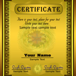 Smashing Certificate Template Free Printable Templates Diploma Vector Gorgeous Gold Certificates Frame