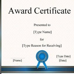 Super Free Printable Blank Award Certificate Templates Template Word