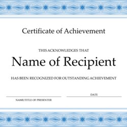 Certificate Images Certificates Templates Free Office Achievement Blue