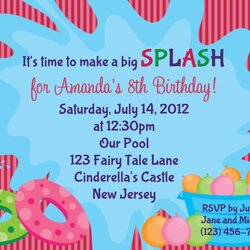 Sterling Pool Party Birthday Invitations Templates Free Download