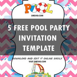 Smashing Free Printable Pool Party Invitation Templates Download Hundreds Template Birthday Automatically