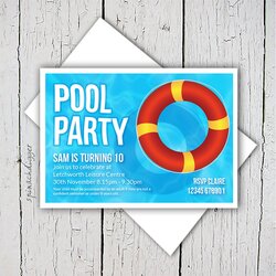Pool Party Invitation Swimming Swim Wording