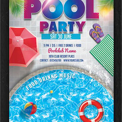 Out Of This World Printable Pool Party Invitations Word Invitation Template Templates Flyer Summer Invite