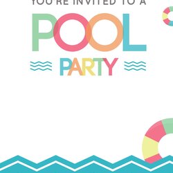 Splendid Blank Free Printable Pool Party Invitations Templates