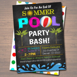 Exceptional Editable End Of Summer Pool Party Invitation Printable Digital Invite