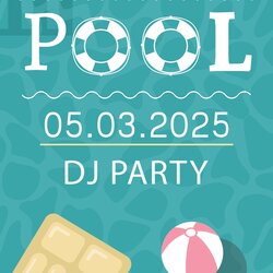 Admirable Free Printable Pool Party Invitation Template In Adobe Invitations Templates Editable Format Summer