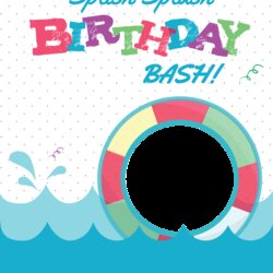 High Quality Splash Pool Party Invitation Template Free Greetings
