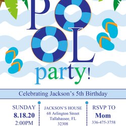 Fantastic Pool Party Invite Free Template