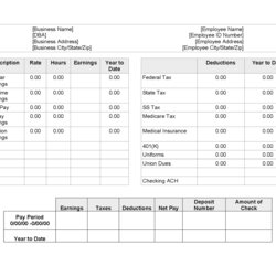 Brilliant Pay Stub Templates Word Excel Formats Template Format Paycheck Image
