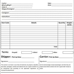 Bill Of Lading Template Free Word Templates Form Short Printable Sample Excel Forms Blank Real Estate Format