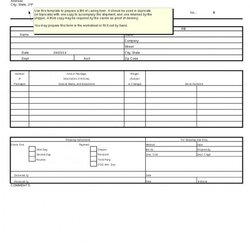 Brilliant Bill Of Lading Template Business Excel