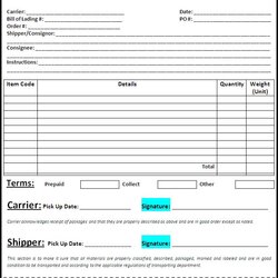 Marvelous Bill Of Lading Template Free Formats Excel Word Templates Sample Make Button Click Own