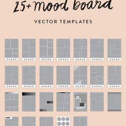 Mood Board Vector Templates Layout Template Beautiful And Graphics Boards Illustrator Web Inspiration