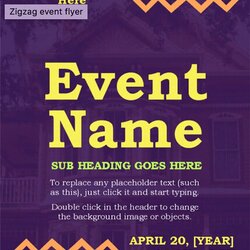 Worthy Flyer Template For Word Zigzag Event Copy
