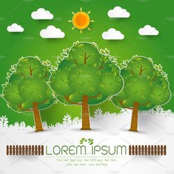 Fine Template Set Of Green Forest Illustrations Creative Market