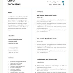 Smashing Single Page Resume Template One Word Templates Format Choose Board