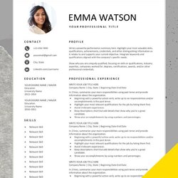 Supreme Free Resume Template With Photo Word Microsoft