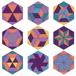 Supreme Hexagon Template Set Creative Abundance Contains Marked Allowance Seam Six Templates Each Large