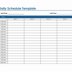 Daily Schedule Template In Excel