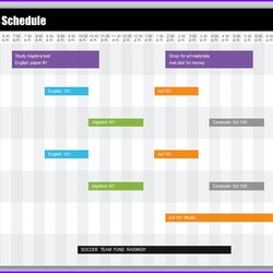 Superb Schedule Template For Excel Weekly Templates Class