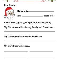 Christmas Letter Template With Tree And Santa Claus Free